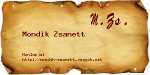 Mondik Zsanett névjegykártya