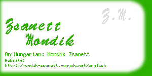 zsanett mondik business card